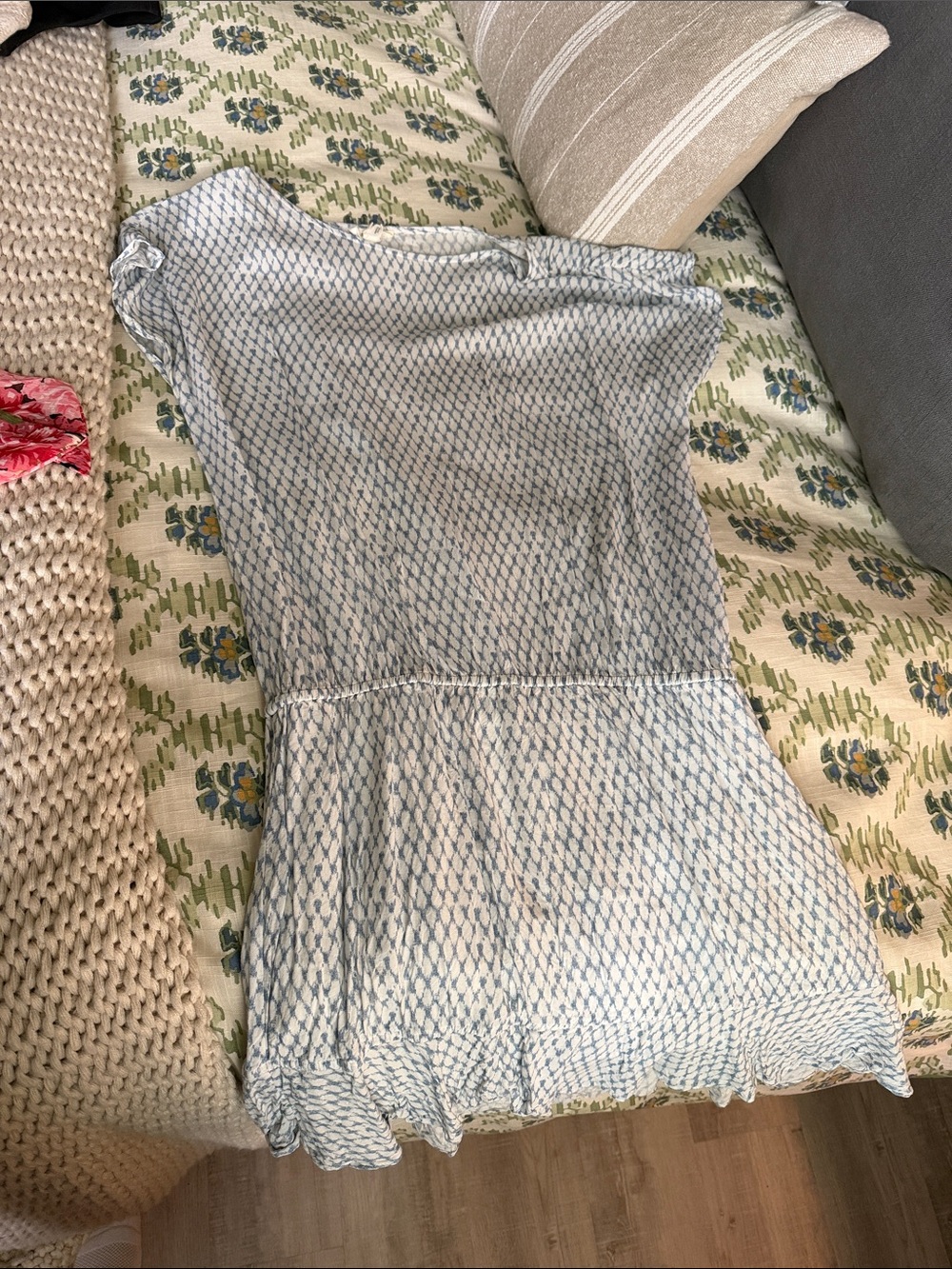 Joie Light Blue Patterned Tiered Summer Dress